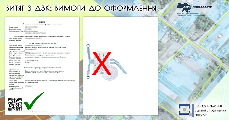 ВИТЯГ З ДЗК: ВИМОГИ ДО ОФОРМЛЕННЯ